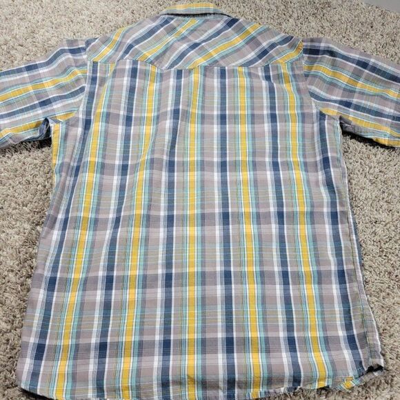 Dickies Pearl Snap Shirt Mens Large Colorful Short Sleeve Plaid Western Cowboy - Picture 7 of 8